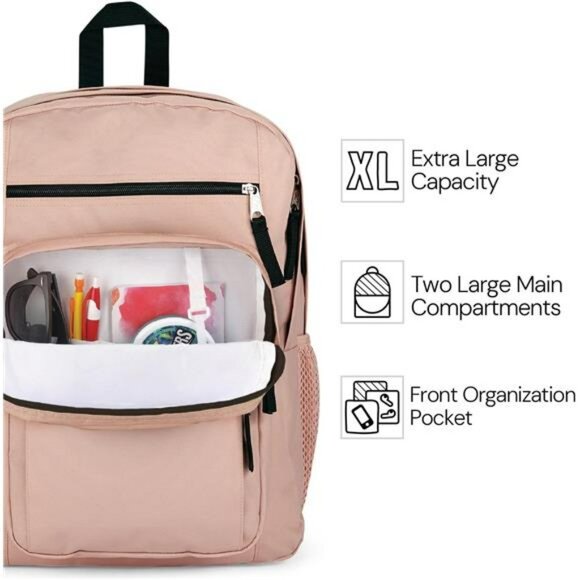 Laptop Backpack Red Multi 15 Inch Sleeve School Bag with Compartments Pockets 3 - Picture 5 of 7